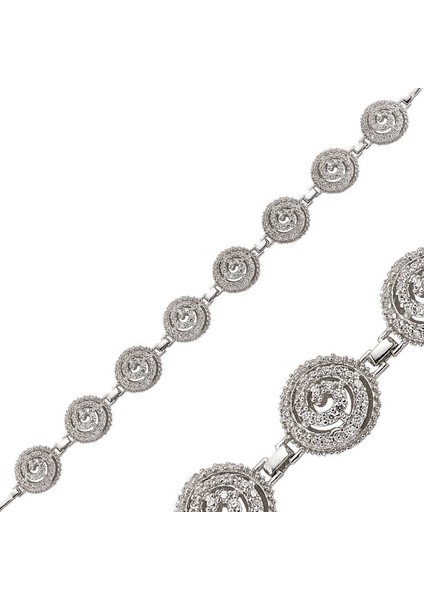 925 Ayar Gümüş Beyaz Taşlı Bileklik BR0470160 (770770)