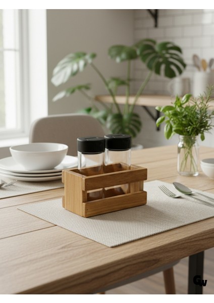 Ahşap Doğal 2li Baharatlık Ahşap Cam Set Takımı(Set)(Kiraz) fiyatları
