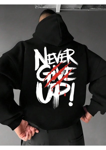 Erkek Baskılı Sweatshırt 3iplik Oversize