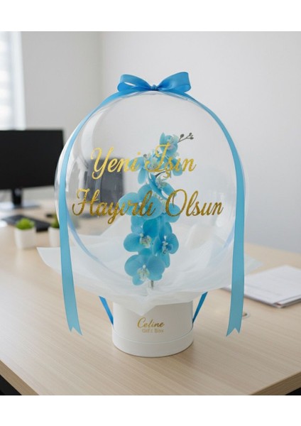 Kişiye Özel Mesajlı Beyaz Orkide Hediye Kutusu Öğretmenler Günü Sevgililer Günü Doğum Günü Hediyesi