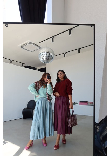 Beli Lastikli Kendinden Kırışık Etek modelleri