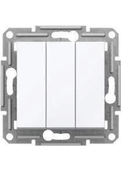 Beyaz Üçlü Anahtar Çerçevesiz - Priz ve Anahtar Için Uyumlu Çerçeve