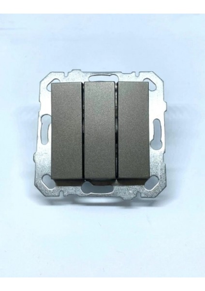 Füme Üçlü Anahtar Çerçevesiz - Priz ve Anahtar Için Uyumlu Çerçeve