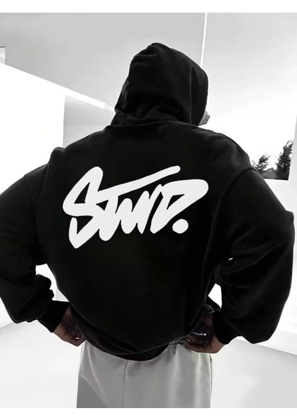 Erkek Baskılı 3 Iplik Sweatshırt Oversize