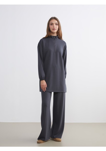 Yeni Sezon Dik Yaka Oversize Kadın Sweatshirt Tunik fiyatları