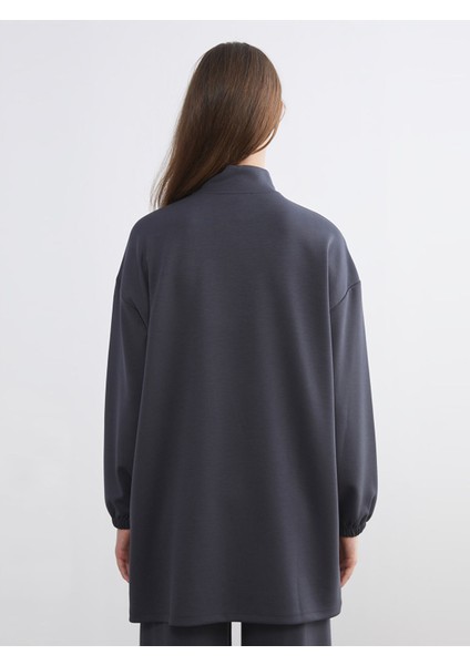 Yeni Sezon Dik Yaka Oversize Kadın Sweatshirt Tunik fırsatları