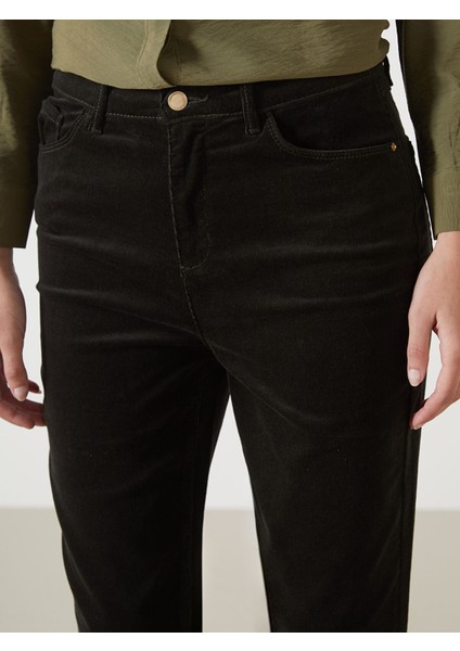 Yeni Sezon Dar Fit Kadife Kadın Pantolon modelleri