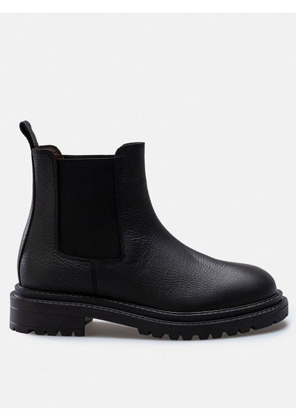 Siyah Hakiki Yumuşak Deri Chelsea Lastikli Kadın Bot fiyatları