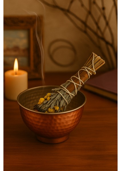 Adaçayı, Altın Otu ve Tarçın Demet Tütsü – Huzur, Bereket ve Pozitif Enerji indirimleri