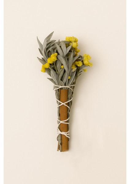 Adaçayı, Altın Otu ve Tarçın Demet Tütsü – Huzur, Bereket ve Pozitif Enerji