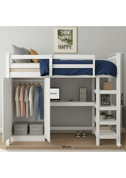 Mycampus Çok Fonksiyonlu Çalışma Masası (Ranza + Masa + Dolap + Raf) 1.sınıf Mdf indirimleri