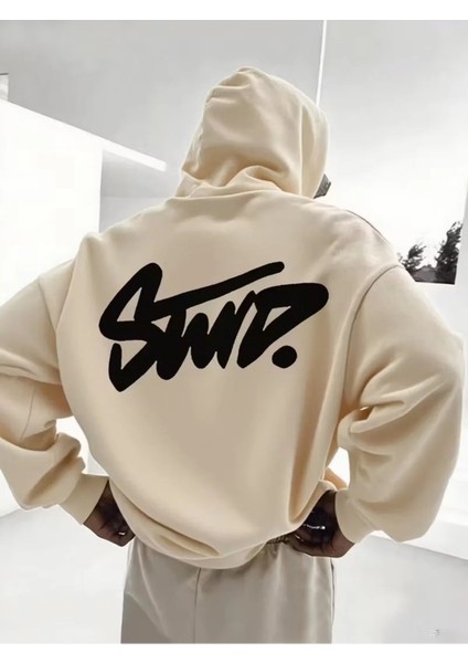 Erkek Baskılı 3 Iplik Sweatshırt Oversize