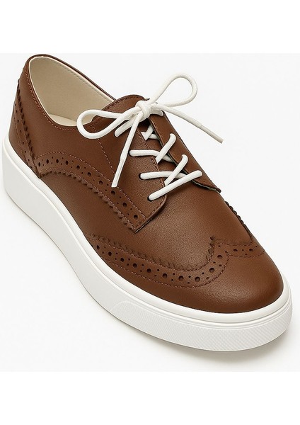 Kahverengi Oxford Hakiki Deri Ortopedik Termo Kaymaz Taban El Yapımı Erkek Çocuk Ayakkabı