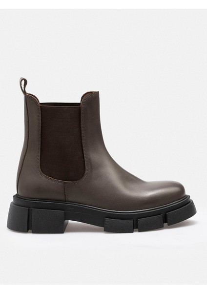 Vizon Hakiki Deri Chelsea Lastikli Kadın Bot fiyatları