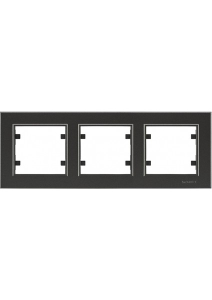 Siyah Üçlü Yatay Çerçeve - Priz ve Anahtar Için Uyumlu Çerçeve fiyatları