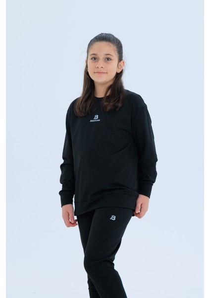 Kız Çocuk Şerit Detaylı Salaş Sweat ve Tayt Spor Takım fırsatları