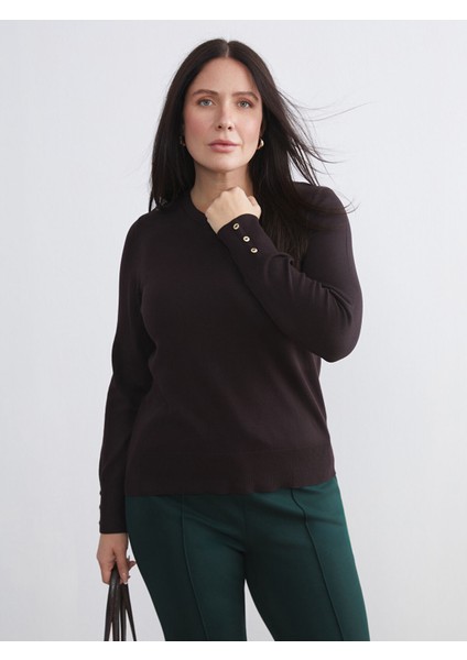 Yeni Sezon Bisiklet Yaka Kadın Triko Kazak