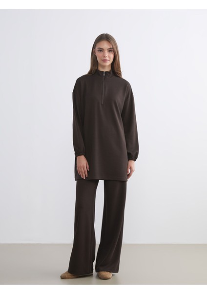 Yeni Sezon Dik Yaka Oversize Kadın Sweatshirt Tunik fiyatları