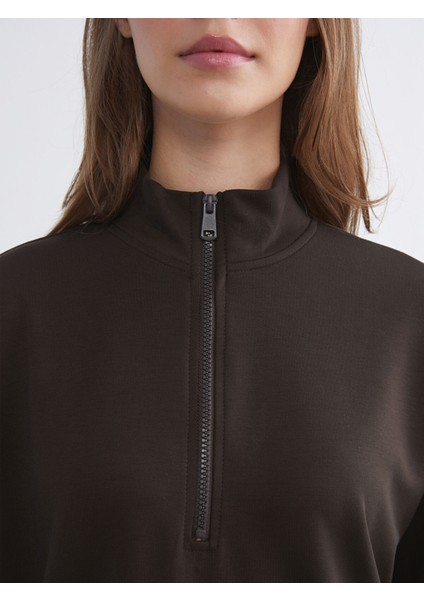 Yeni Sezon Dik Yaka Oversize Kadın Sweatshirt Tunik modelleri