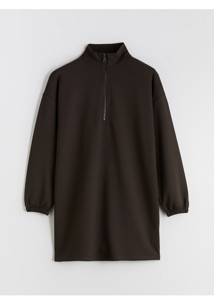 Yeni Sezon Dik Yaka Oversize Kadın Sweatshirt Tunik indirimleri