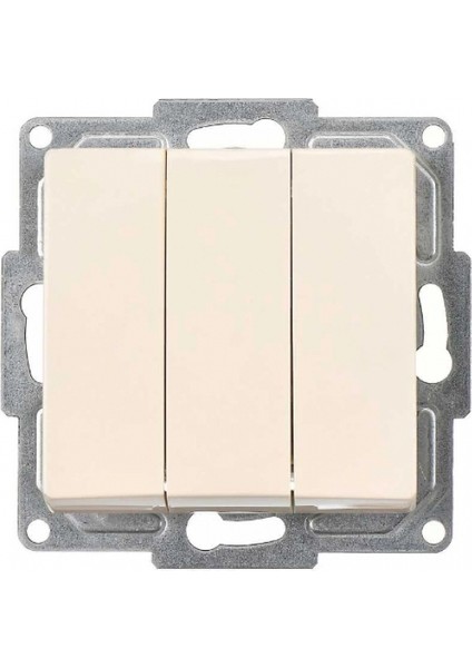 Visage Krem Üçlü Anahtar Çerçevesiz - Priz ve Anahtar Için Uyumlu Çerçeve fiyatları