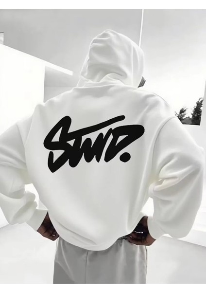 Erkek Baskılı 3 Iplik Sweatshırt Oversize