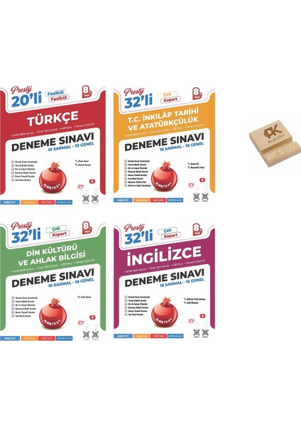 Nartest Lgs 8. Sınıf Türkçe Inkılap Din Ingilizce Sözel Dersler 4lü Deneme Seti + Telefon Standı