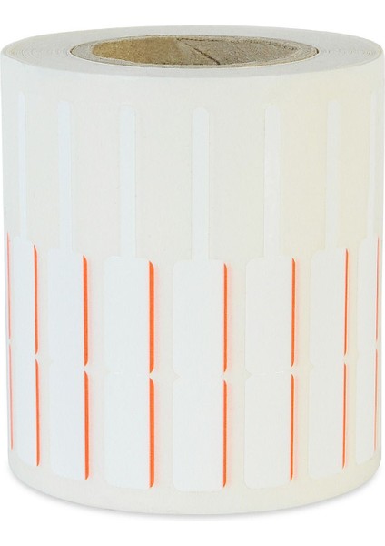 Boş Yapışkanlı Kuyumcu Yüzük Kırmızı Çizgili Renk Barkod Etiketi 72MM x 10MM fiyatları