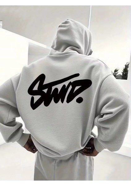 Erkek Baskılı 3 Iplik Sweatshırt Oversize