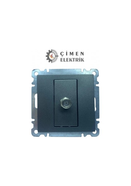 Füme Tv Pirizi F Konnektörlü Çerçevesiz - Priz ve Anahtar Için Uyumlu Çerçeve