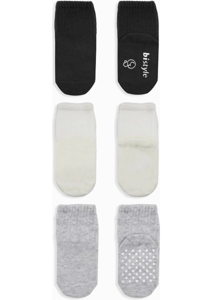 Kaymaz Penye Soket Çorap 3'lü Siyah Ekru Gri fiyatları