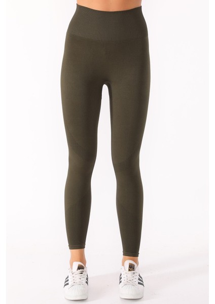 Toparlayıcı Triko Tayt Bir Beden Ince Gösteren Yüksek Bel indirimleri