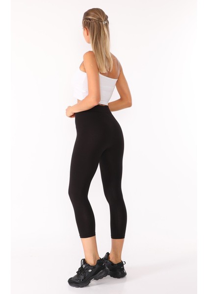 Yüksek Bel Tayt Süprem Kumaş Pamuklu Siyah indirimleri