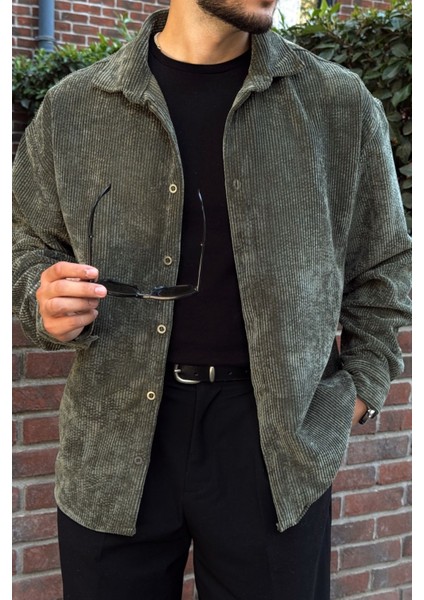 Yotau Erkek Oversize Fit Kadife Uzun Kollu Gömlek Ceket fiyatları