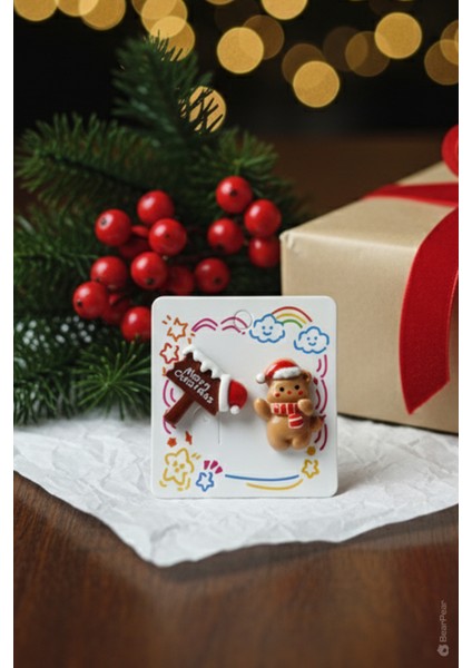 2'li Merry Christmas Yılbaşı Yeni Yıl Küpesi modelleri