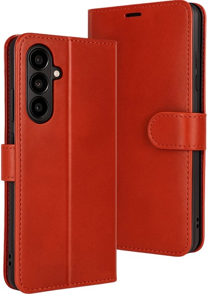 Samsung Galaxy A07 Kılıf Deri Kartlıklı Kılıf Kapaklı Kılıf Cüzdanlı Kılıf - Kırmızı