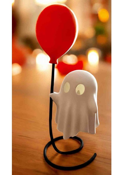 Uçan Hayalet Gece Lambası | Renkli Balon Seçenekli | LED Işıklı Dekoratif Gece Işığı