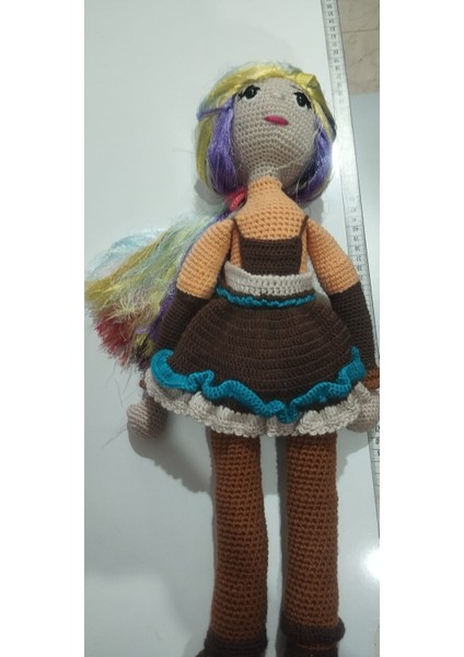 Rengarenk Saçlı Peri Kızı Amigurumi Bebek - El Örgüsü Sanat Oyuncak modelleri