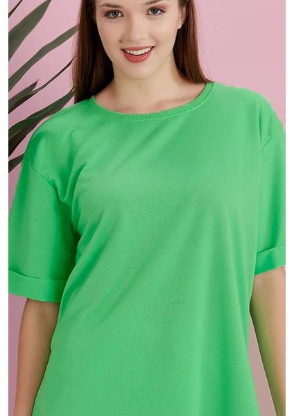 Yırtmaçlı Duble Kol Geniş Bisiklet Yaka Oversize Sweatshirt fırsatları