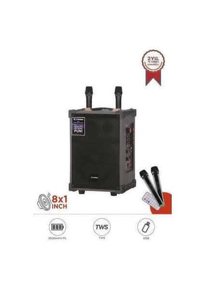 HP-977 Partybox Hoparlör 50W Güçlü Ses Tekerlekli Bluetooth Karaoke Mikrofonlu