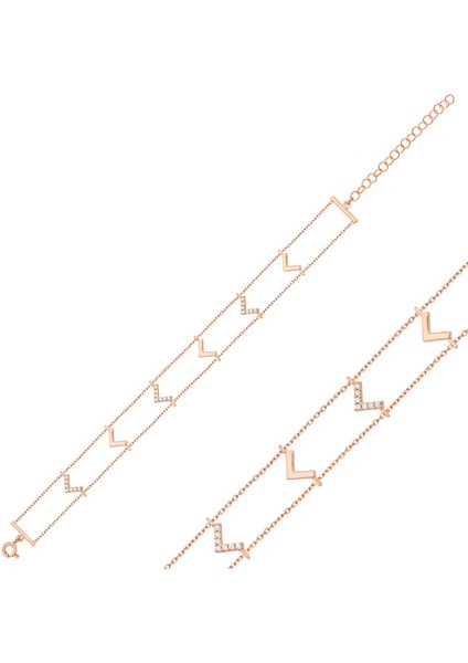 925 Ayar Gümüş Rose V Bileklik BR0460642 (770770)