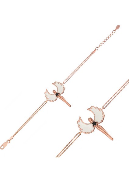 925 Ayar Gümüş Rose Su Perisi Bileklik T4957 (770770)