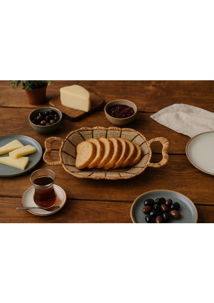 Oval Hasır Ekmek SEPETİ-27CM X18 cm x 7 cm