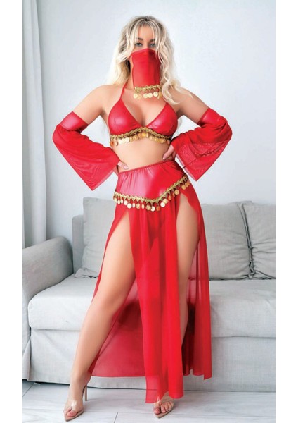 Mulvxbrf BRF02 Kırmızı Peçeli Dansöz Kostümü (Mulvix)