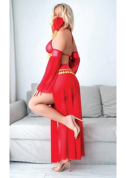 Mulvxbrf BRF02 Kırmızı Peçeli Dansöz Kostümü (Mulvix) fiyatları