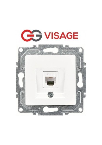 Visage Beyaz Telefon Prizi (Cat3) Çerçevesiz - Priz ve Anahtar Için Uyumlu Çerçeve