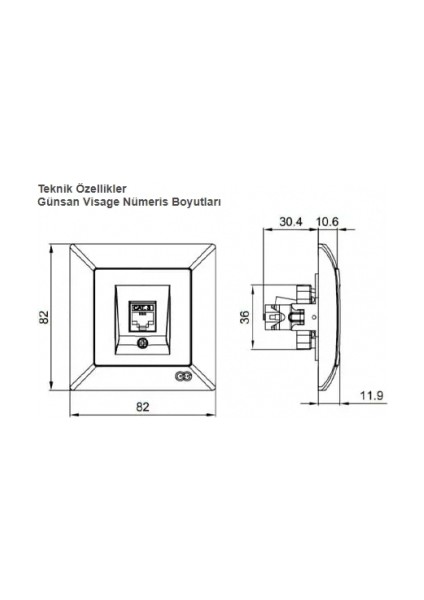 Visage Beyaz Telefon Prizi (Cat3) Çerçevesiz - Priz ve Anahtar Için Uyumlu Çerçeve modelleri