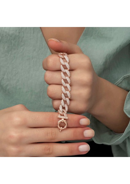 925 Ayar Gümüş Rose Taşlı Gurmet Bileklik T5850 (770770) fiyatları