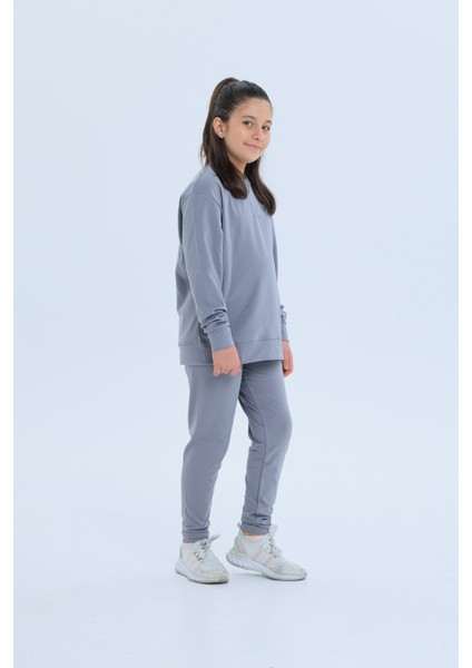 Kız Çocuk Şerit Detaylı Salaş Sweat ve Tayt Spor Takım fiyatları