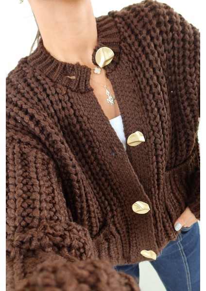 Büyük Gold Düğmeli Çift Cepli Hırka modelleri